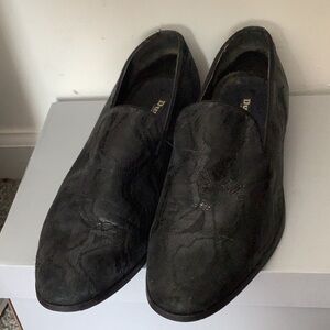 Dune London Textured Black Loafers